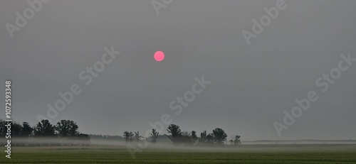 Smoky Sunrise in Manitoba, Canada