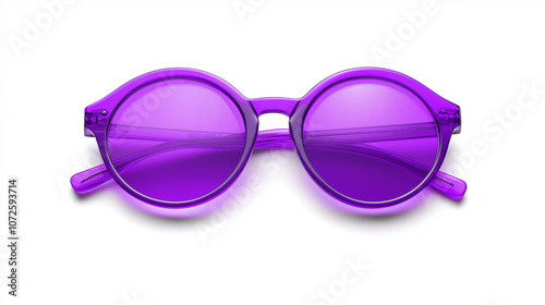 purple sunglasses isolated on white background photo