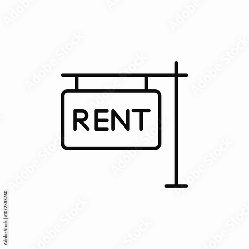 house rent banner icon sign vector