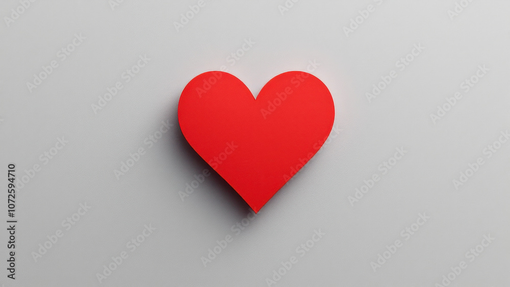 Red heart shape on gray background, symbolizing love and affection Red heart shape on gray background, symbolizing love and affection