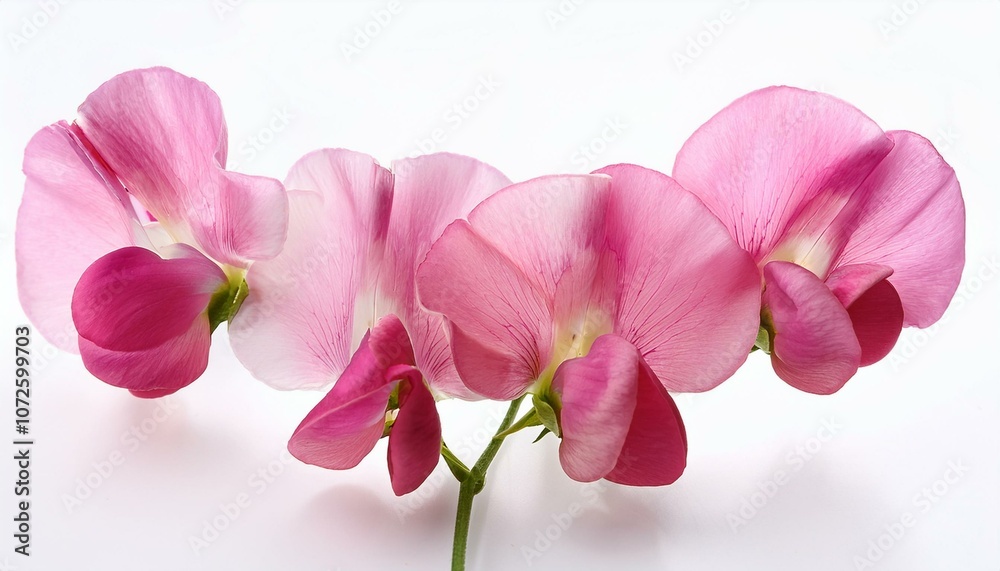 pink sweet pea flowers isolated on a white background pink sweet pea flowers isolated on a white background