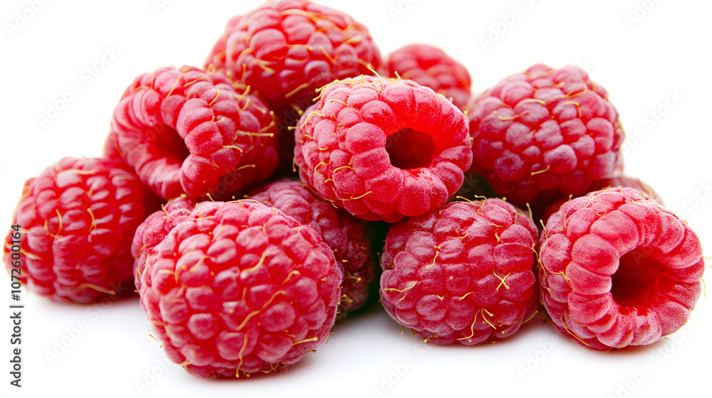 A bunch of fresh raspberries ordered esthetic