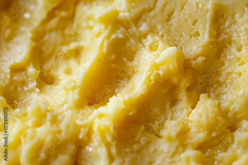  Yellow potato puree texture. Image illustrated food for advertisement