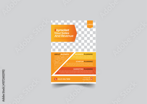 Corporate business  a4 flyer design template for print