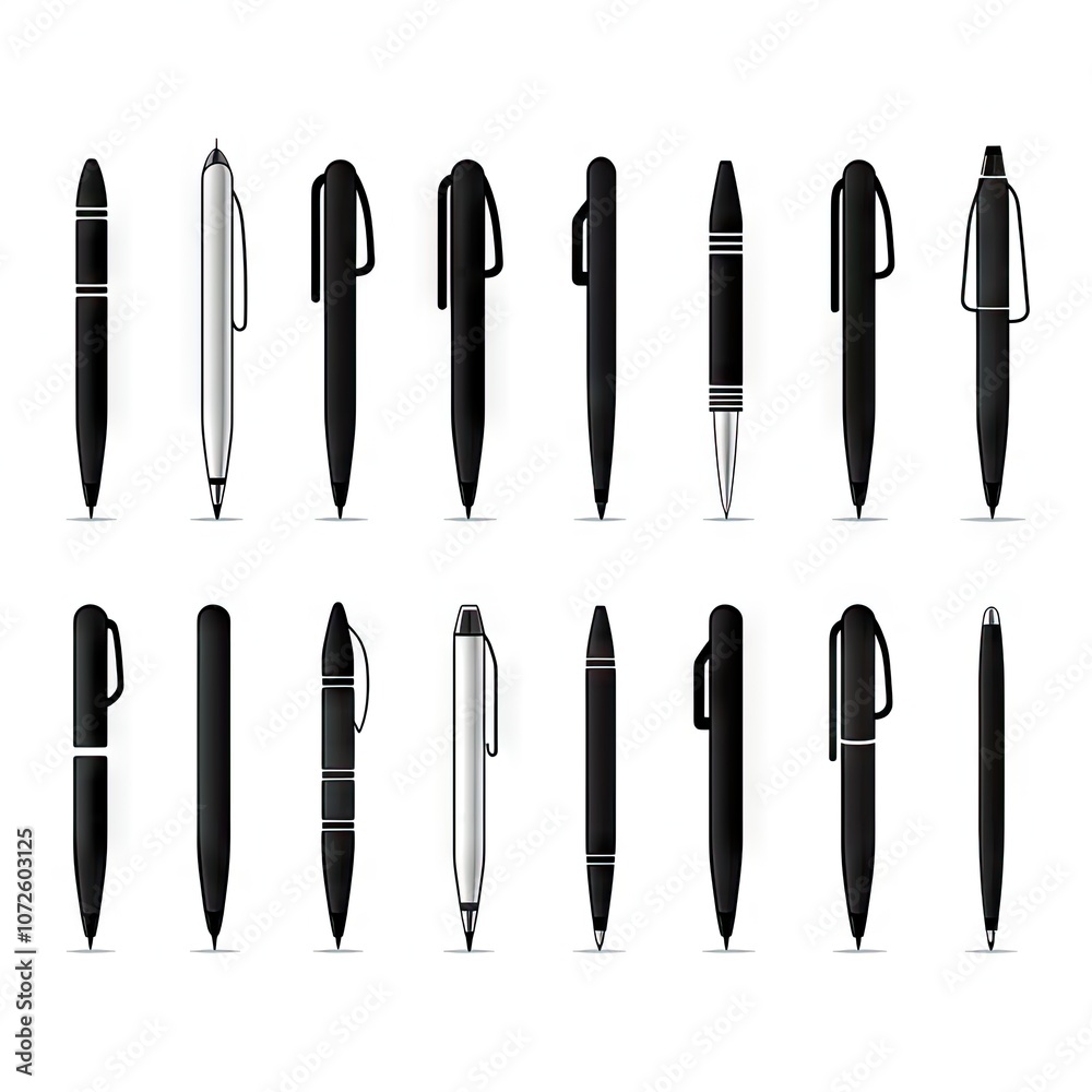 Simple Pen Icon Set Isolated, Black Pen Icons Collection for Web, Business, Advertising, Design, AI Simple Pen Icon Set Isolated, Black Pen Icons Collection for Web, Business, Advertising, Design, AI