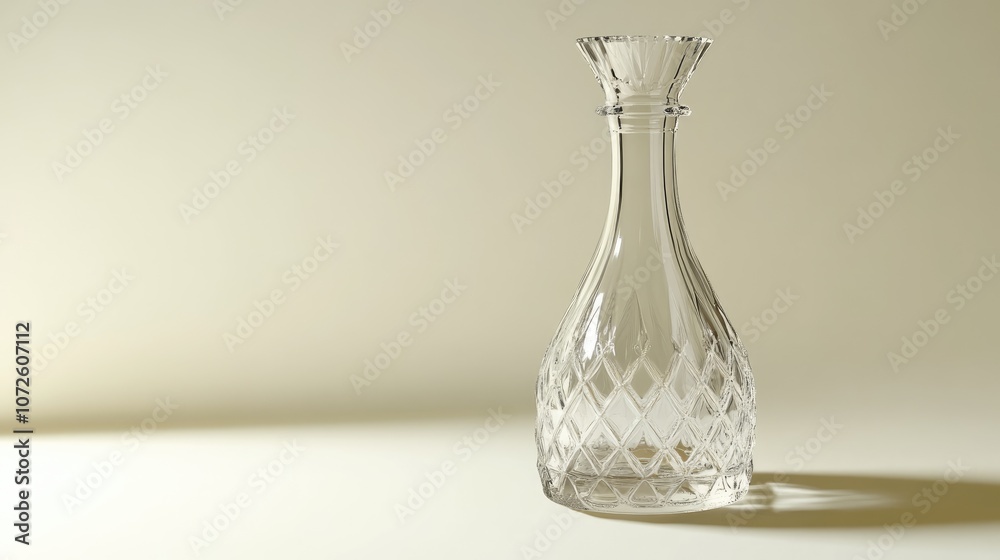 Elegant Crystal Decanter on Simple Background Elegant Crystal Decanter on Simple Background