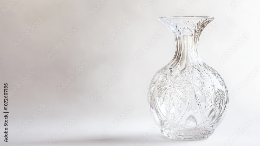 Elegant Crystal Vase on Soft Background Elegant Crystal Vase on Soft Background