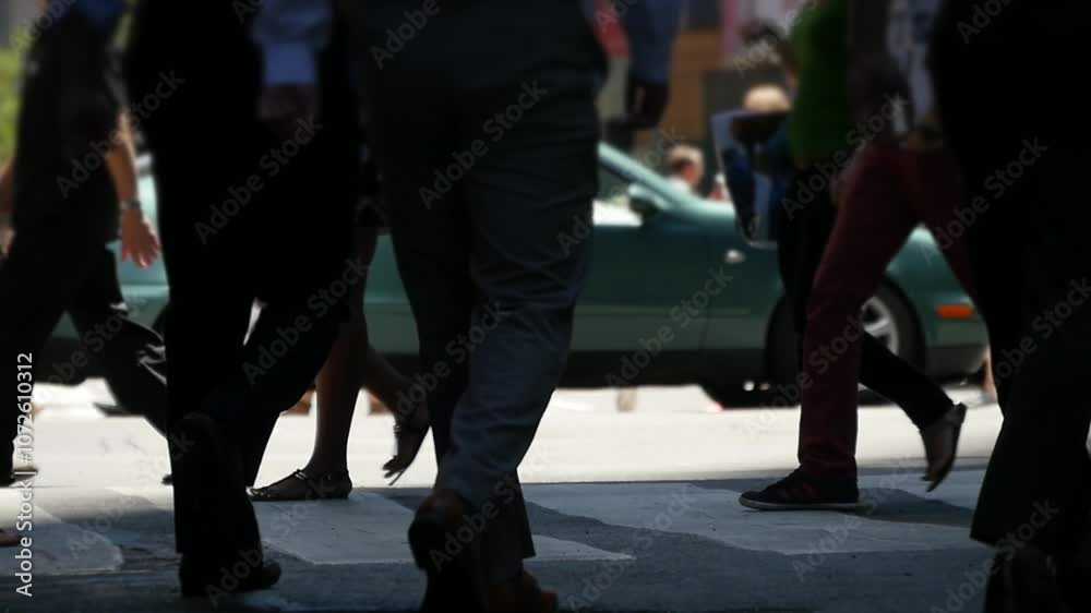 The constant flow of individuals in a bustling city street highlights vibrant city life The constant flow of individuals in a bustling city street highlights vibrant city life