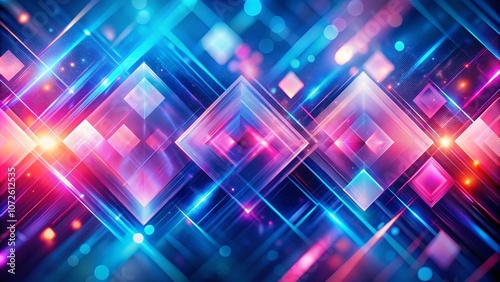 Abstract Geometric Pattern with Long Exposure Techniques Highlighting Pink and Blue Diamond Shapes for Vibrant Visuals and Artistic Exploration