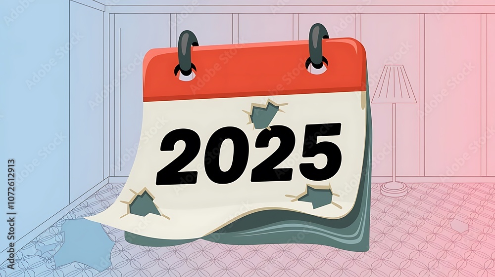 2025 new year with 3D Calender design concept Happy new year 2025 2025 new year with 3D Calender design concept Happy new year 2025