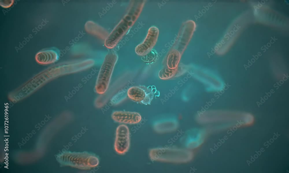 Microscopic World: A mesmerizing close-up of rod-shaped bacteria, captured in vivid detail. Microscopic World: A mesmerizing close-up of rod-shaped bacteria, captured in vivid detail.