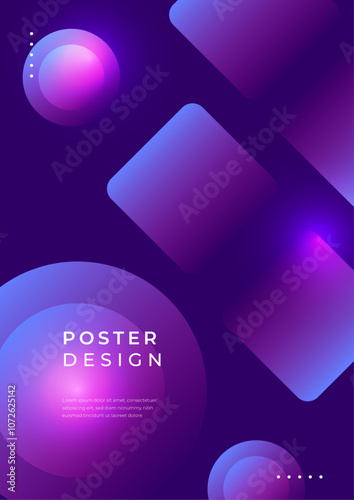 Vibrant Abstract Poster Design with Geometric Shapes