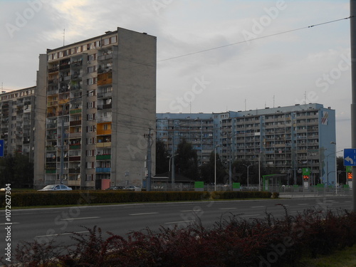 City architecture, apartment blocks from the PRL period, Wroclaw, Poland