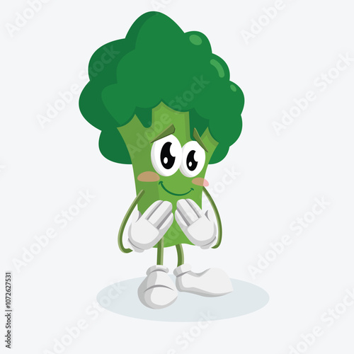 Brocoli Logo mascot ashamed pose