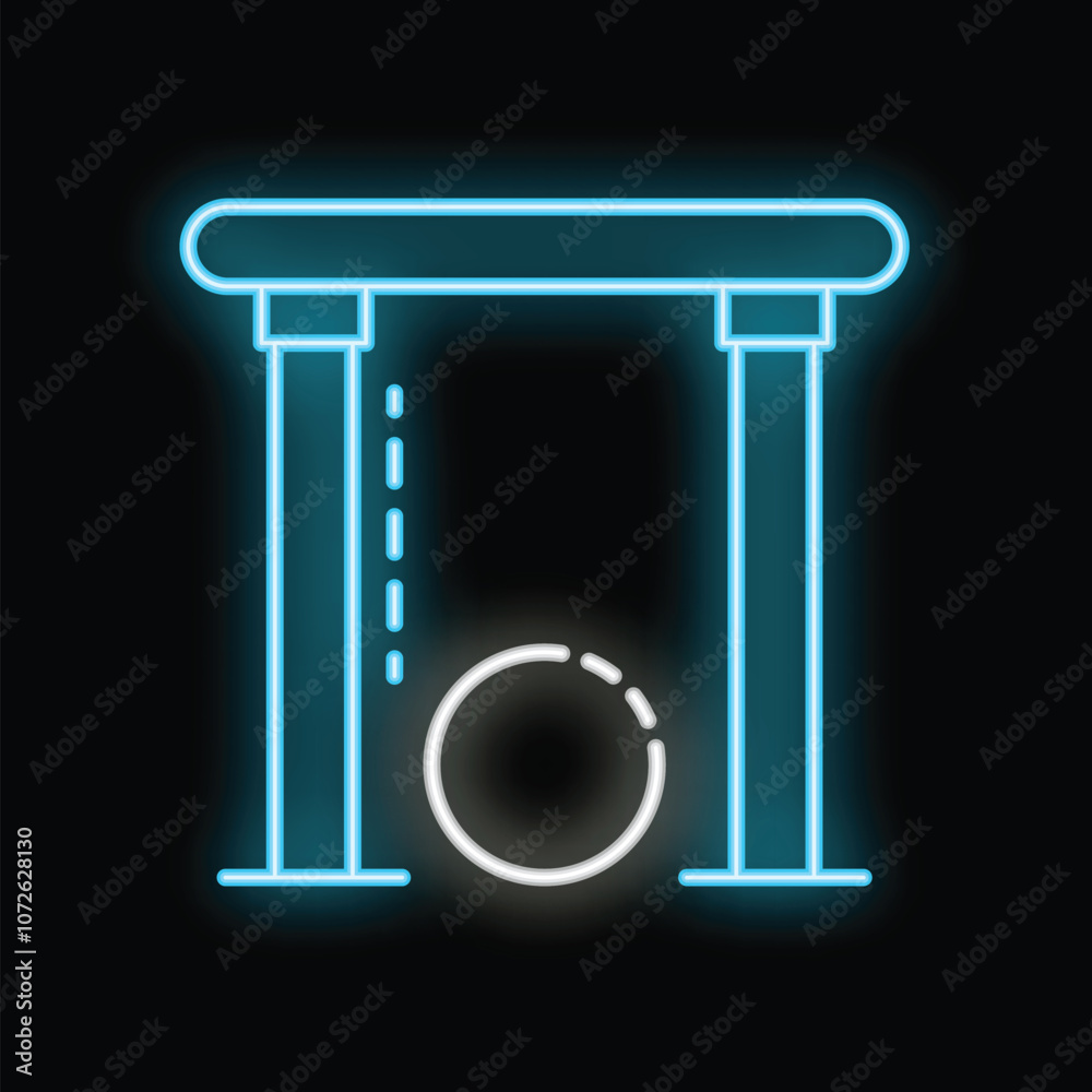 Glowing neon line punching bag icon isolated on black background, a vector illustration for your design needs Glowing neon line punching bag icon isolated on black background, a vector illustration for your design needs