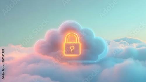 3D Abstract Illustration of Cloud Workload Protection (CWP) – Comprehensive Cybersecurity for Cloud-Based Workloads photo