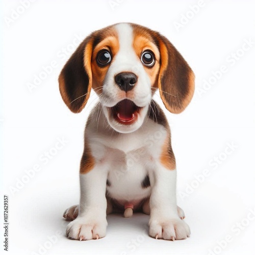 Erschrockener Beagle