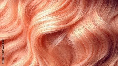 A close up of a woman's hair with a pink hue. The hair is long and wavy, and the color is vibrant and bold. Concept of confidence and self-expression