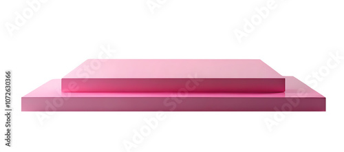 empty pink sandstone for product placement stage isolated on transparent background