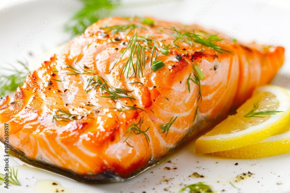 Grilled salmon fillets with lemon and herbs Grilled salmon fillets with lemon and herbs