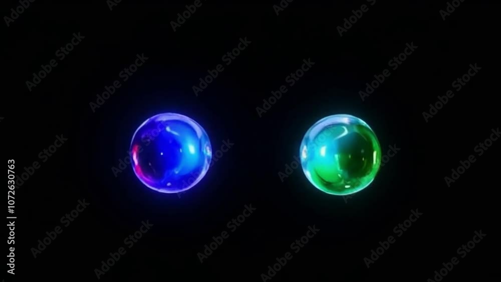esferas de luzes neon.