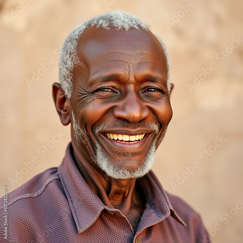 Portrait of happy african eldery man