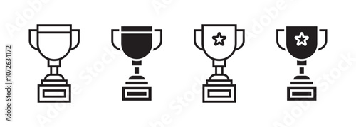 Vector Trophy Icon Set. Trophy Symbols