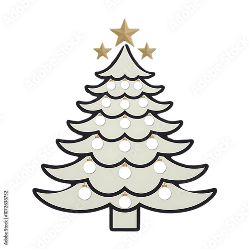 Festive Black and White Christmas Tree