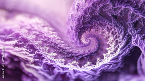 Purple Fractal Gosper Curve, 3D Rendering, Abstract Art, Swirling Texture, Soft Focus photo