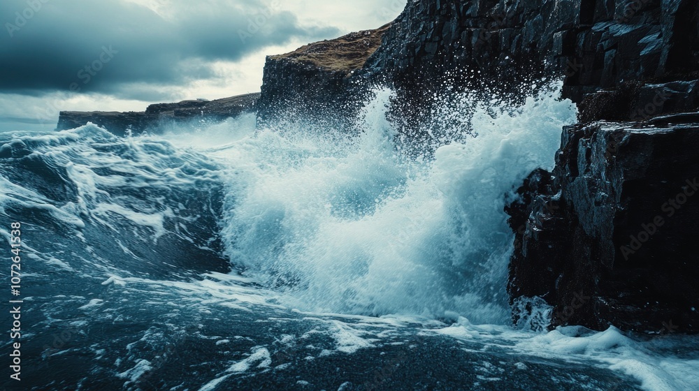 Ocean Waves Crashing Against a Rocky Coast Ocean Waves Crashing Against a Rocky Coast