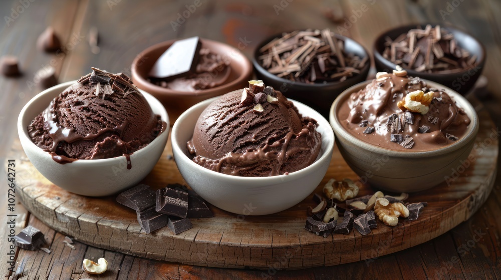 A creamy chocolate ice cream topped with a variety of crunchy nuts, creating a perfect blend of rich flavor and texture. The combination offers a delightful, indulgent treat for nut lovers. A creamy chocolate ice cream topped with a variety of crunchy nuts, creating a perfect blend of rich flavor and texture. The combination offers a delightful, indulgent treat for nut lovers.