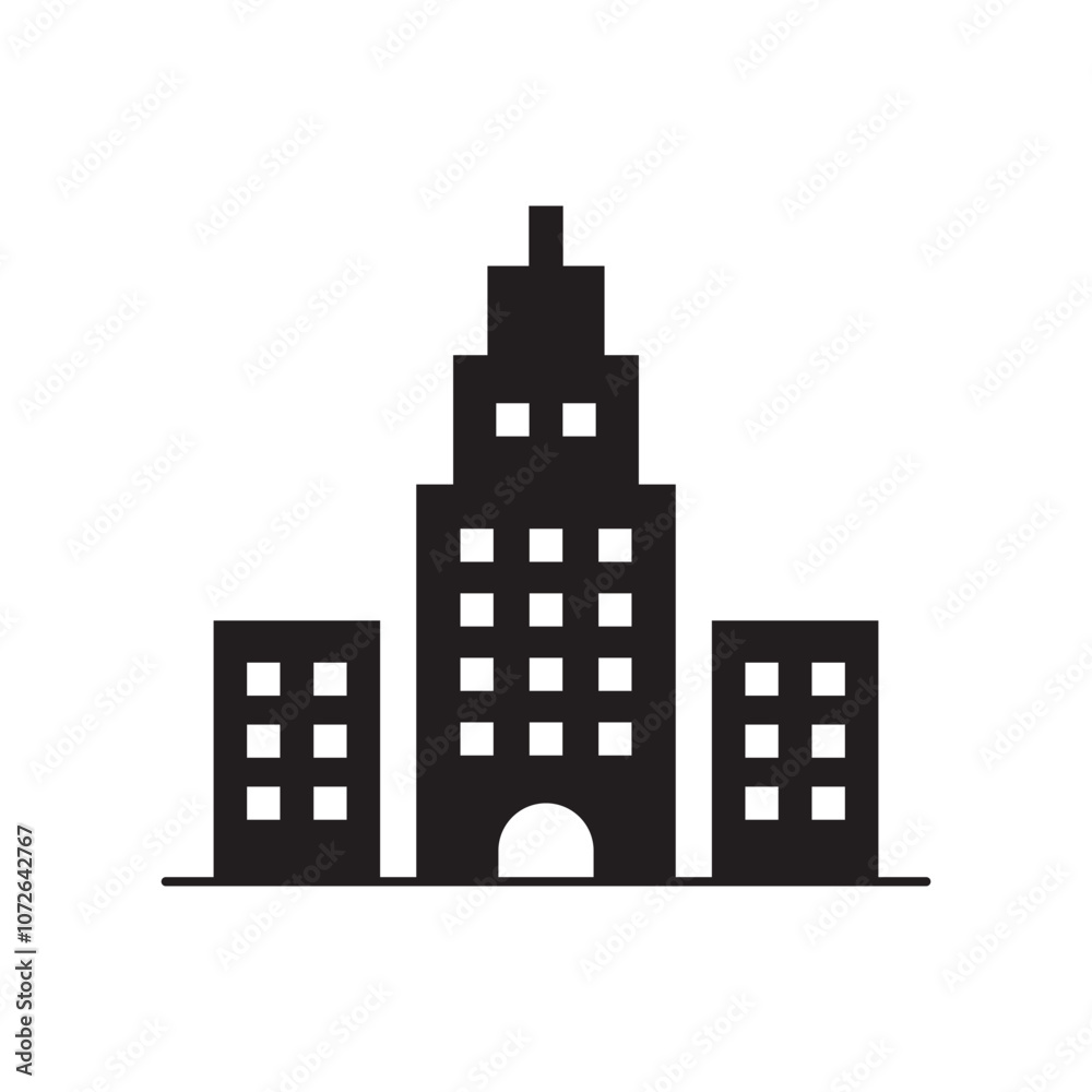 Vector Simple City Silhouette Icon Vector Simple City Silhouette Icon