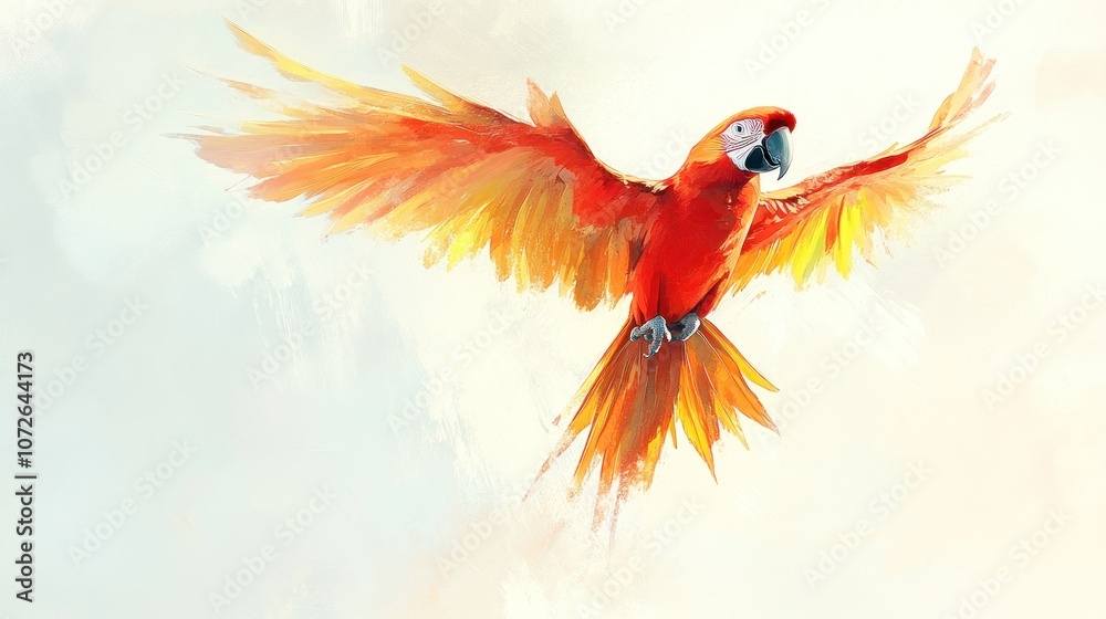 Obraz premium Scarlet Macaw in Flight
