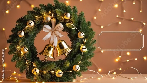 Christmas Wreath with Bells and Lights