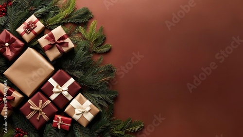 Christmas Gifts and Pine Branches