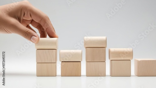 Hand Stacking Wooden Blocks