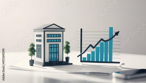 Financial Growth Concept with Building and Graph