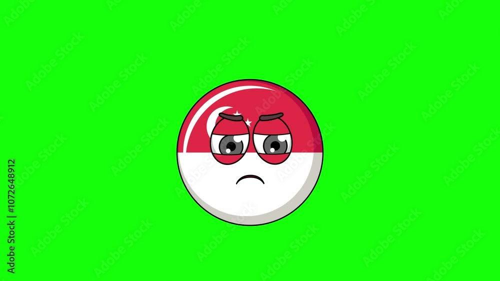 Angry emoticon of singapore character, loop animation emoji Angry emoticon of singapore character, loop animation emoji