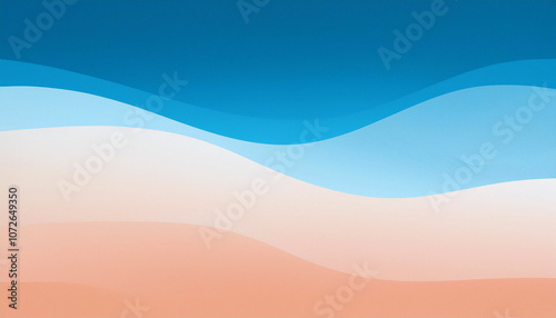 Abstract Blue and Peach Wavy Background