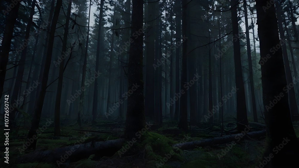 Fototapeta premium Misty Forest at Dusk