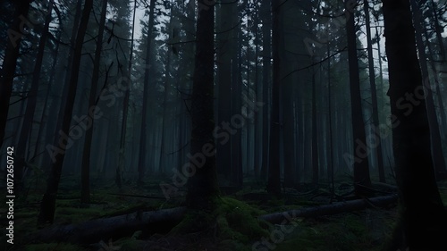 Misty Forest at Dusk