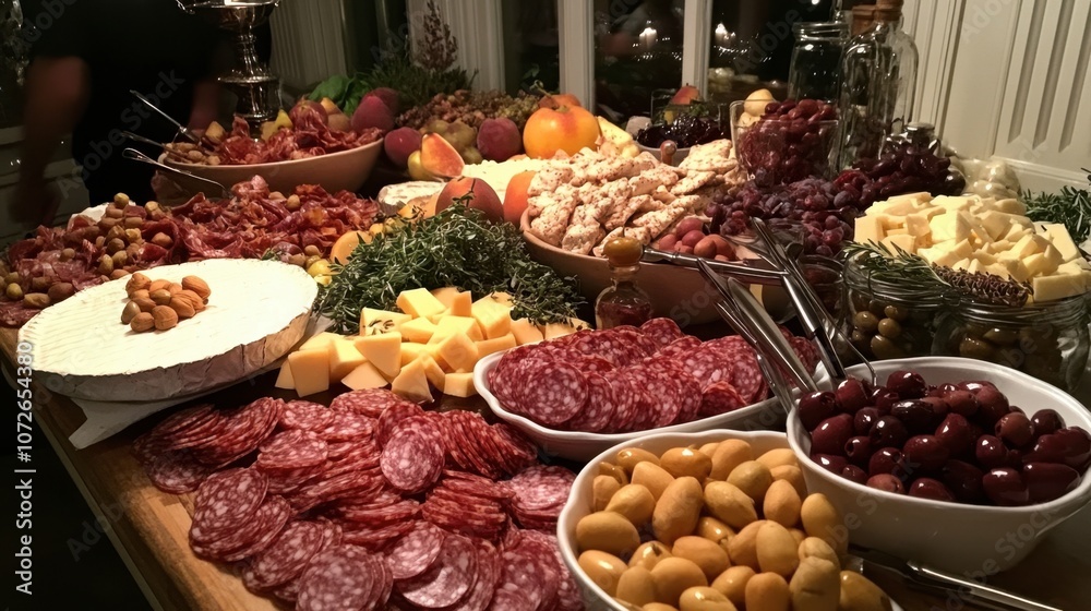 Abundant Charcuterie and Cheese Platter Display