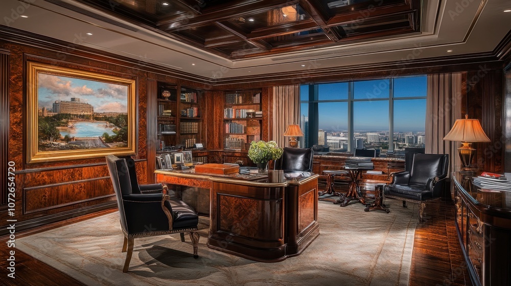 Luxurious executive office with city view Luxurious executive office with city view
