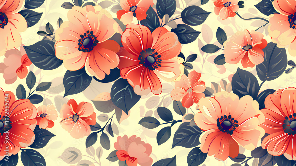 Floral Pattern Seamless Design Background Flower Wallpaper Floral Pattern Seamless Design Background Flower Wallpaper