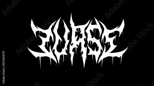 Curse typography dark mtalystyle lettering, intense vibe. Ideal for metal and alternative designs