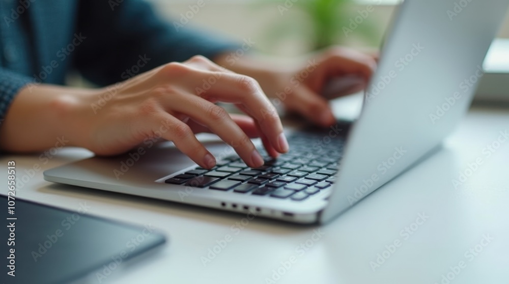 Hands Typing on a Modern Keyboard Hands Typing on a Modern Keyboard