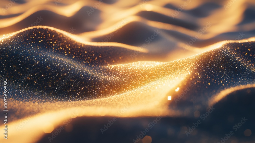 Golden Waves of Shimmering Sand at Sunset Golden Waves of Shimmering Sand at Sunset