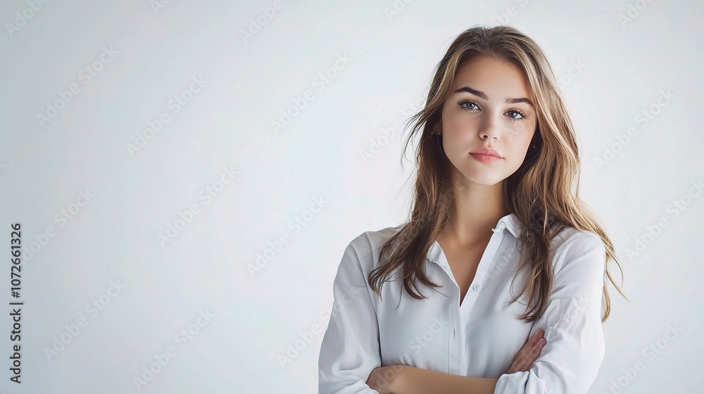 Striking Portrait of a Beautiful Girl Posing Elegantly Against a Simple Background, Showcasing Unique Expressions and Varied Poses for Creative Use Striking Portrait of a Beautiful Girl Posing Elegantly Against a Simple Background, Showcasing Unique Expressions and Varied Poses for Creative Use