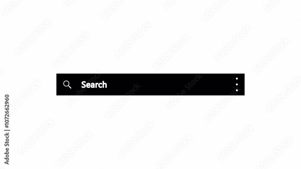 Modern search bar with minimalist design, search bar animation on white background. Modern search bar with minimalist design, search bar animation on white background.