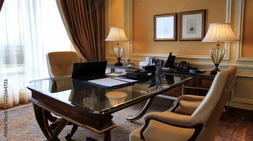 Fototapeta premium Elegant Office Interior with Modern Furniture